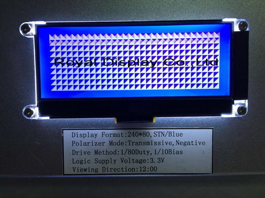 240X80 Cog IC St7529 Transflektif LCD Ekran FStn FPC Paralel
