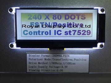 Elde Taşınabilir Cihaz Grafik LCD Modülü 240 * 80 Nokta OEM / ODM Mevcut