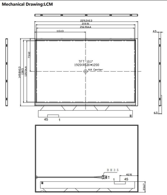 10.1 inç TFT LCD Modülü 1920*1200 RGB Yüksek Kontrast oranı 1000nits Ekran