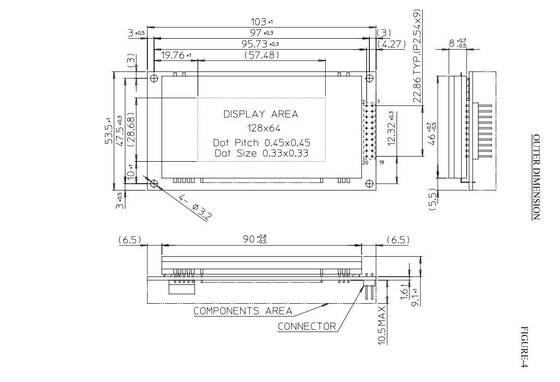 Futaba VFD Ekranı Gp9002A01A 128 * 64 Yeşil Geniş Sıcaklık 5.0V özelleştirilebilir