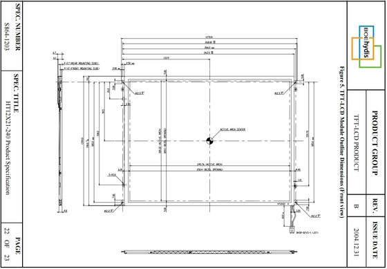 12.1''TFT LCD XGA 1024*768 RGB BOE Orijinal Geniş Görünüm Ekranı Dokunmatik HT12X21-240