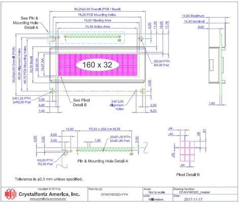 160*32 Grafik LCD Modülü Sarı-yeşil CFAG16032C-YYH-TT ST7920 Geniş Sıcaklık