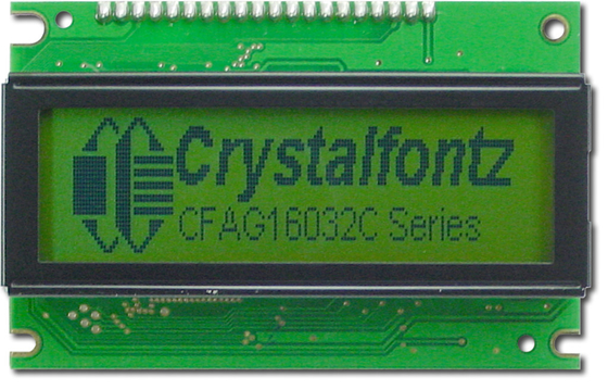 160*32 Grafik LCD Modülü Sarı-yeşil CFAG16032C-YYH-TT ST7920 Geniş Sıcaklık