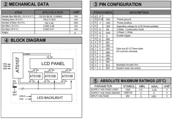 192*48 Arkaplan Işığı ile Grafik LCD Modülü AT0107 6H 12H Geniş Sıcaklıklı Endüstriyel Ekran
