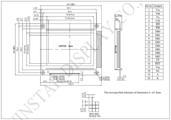 192*128 grafik geniş sıcaklık Winstar RA6963 IC LCD modülü değiştirin