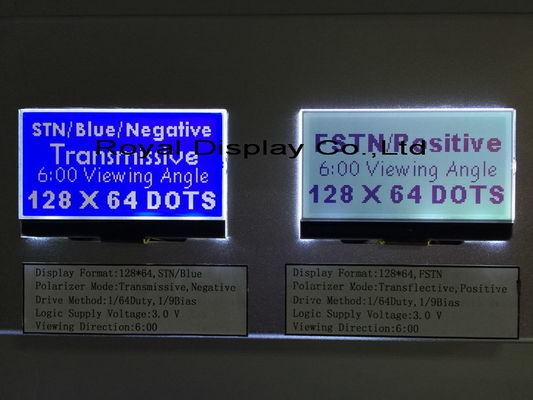 Sabit Telefon için STN / Mavi / Negatif 128X64 Çözünürlük 45mA Arkadan Aydınlatmalı Monokrom LCD Ekran