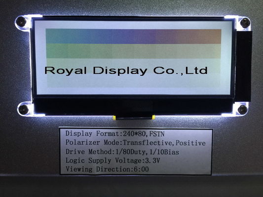 Özel FSTN/Stn 240X80 DOT 3.3V Pozitif Transflektif ST7529 Cog LCD Ekran