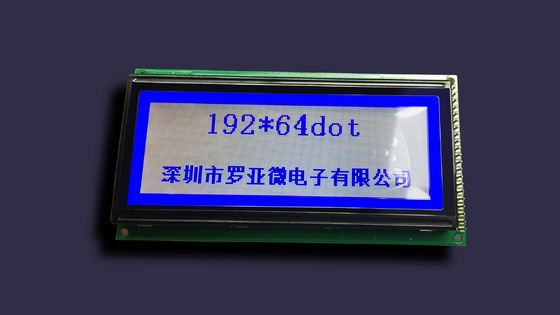 192*64 nokta Grafik Düşük Güç Tüketimi Stn-Gri Beyaz LED Arka Işık Modülü LCD Ekran