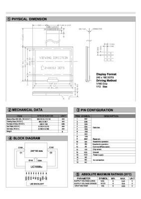 FSTN 240X160 Stn grafik COG FSTN STN lcd modülü arkadan aydınlatmalı lcd Gri UC1611S FPC