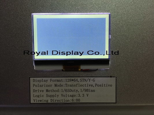 Tıbbi Ekipman için 128x64 FSTN Pozitif COG 3V Mono LCD Ekran Stn Gri