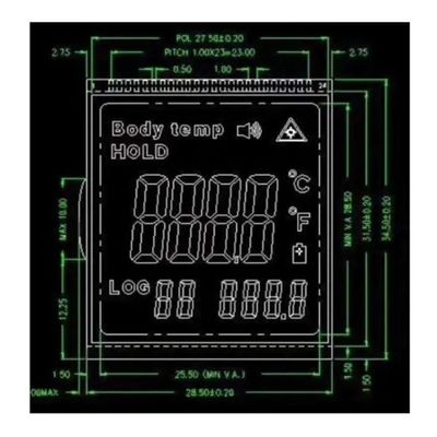 Kızılötesi Termometre için FPC FSTN Tn Pozitif COG LCD Modülü 3V RYD2119TM-01