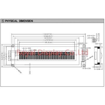 MCU 8 Bit 24X2 Karakter LCD Ekran COB LCM RYP2402A LED Arka Işık