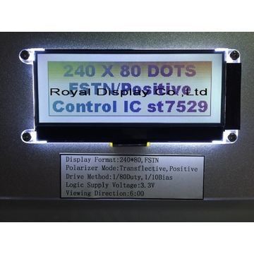 FSTN Pozitif 240x80 Dot Matrix Lcd Modülü Amber LED Arka Işık