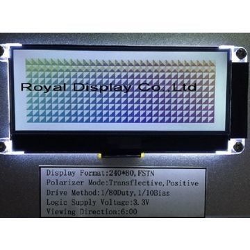 FSTN Pozitif 240x80 Dot Matrix Lcd Modülü Amber LED Arka Işık