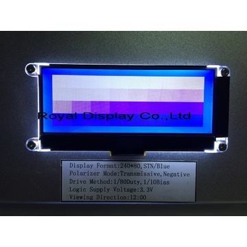 FSTN Pozitif 240x80 Dot Matrix Lcd Modülü Amber LED Arka Işık