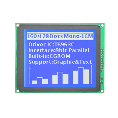 160x128 Nokta STN FSTN Grafik COB T6963C Sürücü IC Lcd Ekran Modülü