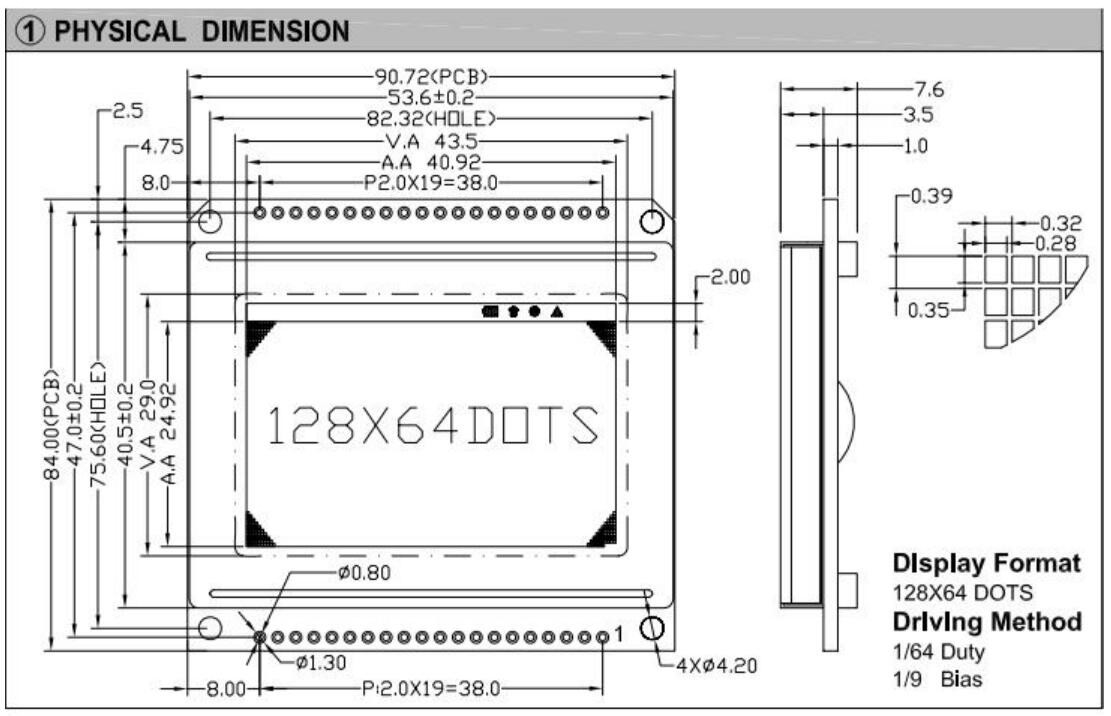 128*64 Grafik LCD Modülü FSTN 6H AT0108 AT0107 PCB LED Arkaplan Işıklı Endüstriyel Ekranla