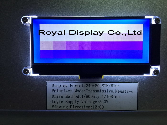 240*80 FSTN Grafik 6H ST75256 PCB LCD Modülü ile Süper Geniş Sıcaklık Endüstriyel Ekran