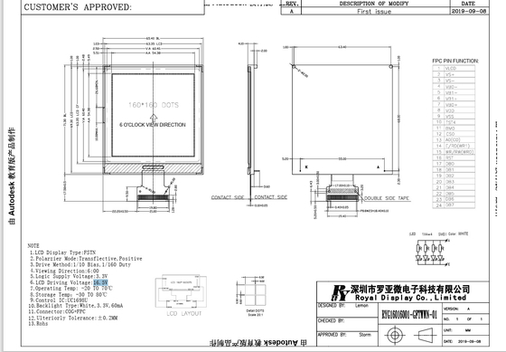 160*160 FSTN LCD Modülü UC1698U ile Grafik Özel Ekran