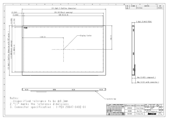 9' TFT LCD Modülü INNOLUX 1280*RGB*720 DJ090IA-01A Orijinal Araba Ekranı Geniş Sıcaklık