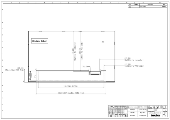 9' TFT LCD Modülü INNOLUX 1280*RGB*720 DJ090IA-01A Orijinal Araba Ekranı Geniş Sıcaklık