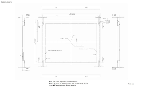 12.1''TFT LCD Modülü 1024*768 RGB NEC 600:1 LVDS Arayüzü Endüstriyel Ekran