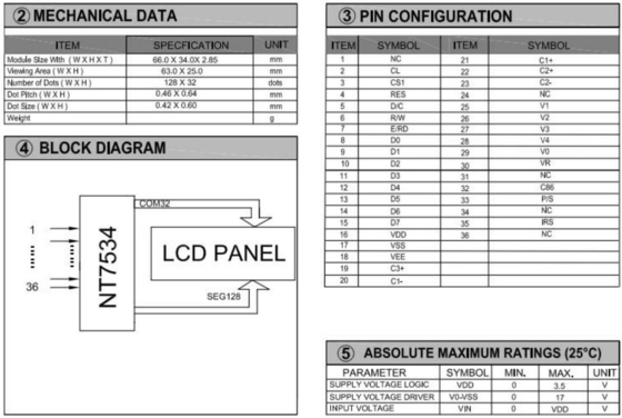 128 * 32 grafik LCD Modülü NT7534 arka ışıklı FPC konektörü endüstriyel ekran