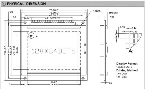 128 * 64 Grafik LCD Modülü STN T6963C Arkaplan Işıklı Endüstriyel Ekran Monochrome Özelleştirilebilir