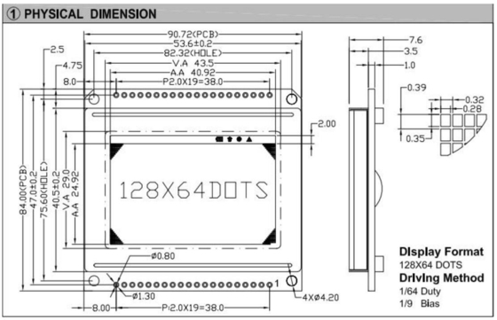 128*64 Grafik LCD Modülü FSTN 6H AT0108 AT0107 PCB LED Arkaplan Işıklı Endüstriyel Ekranla