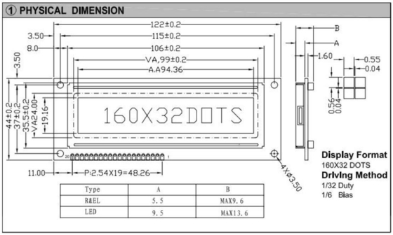 160*32 Grafik LCD Modülü FSTN Büyük Boyut ST7920/ST7921 Geniş Sıcaklıklı Endüstriyel Ekran Özel