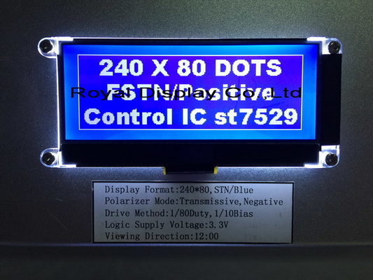 240*80 FSTN Grafik 6H ST75256 PCB LCD Modülü ile Süper Geniş Sıcaklık Endüstriyel Ekran