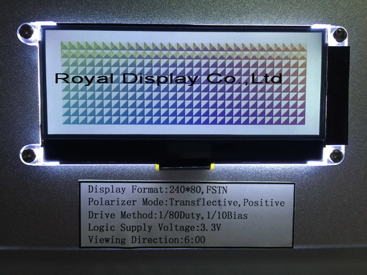 240*80 FSTN Grafik 6H ST75256 PCB LCD Modülü ile Süper Geniş Sıcaklık Endüstriyel Ekran