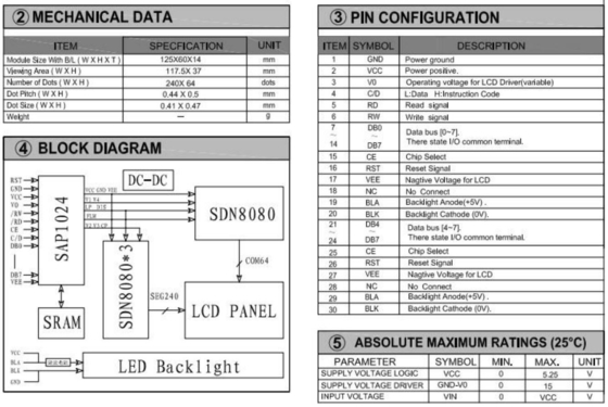 240*64 PCB Büyük Boyutlu Endüstriyel Ekranlı Grafik FSTN LCD Modülü
