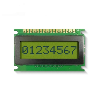 8*1 Karakter LCD Modülü 6H STN Arkaplan Işıklı Endüstriyel Ekranla Sarı-Yeşil Pozitif Geniş Sıcaklık
