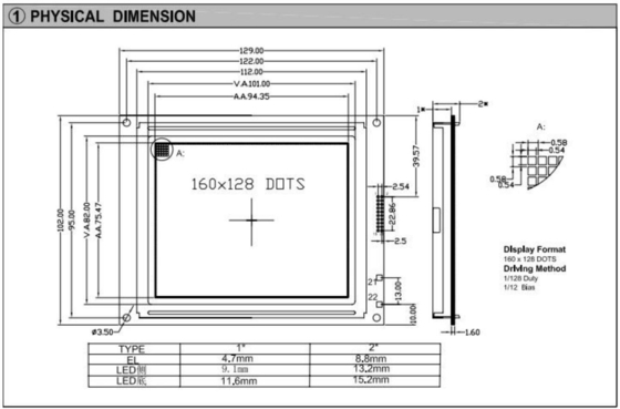 160 * 128 grafik LCD Modülü 6H 12H arka ışıklı T6963C STN tek renkli endüstriyel ekran