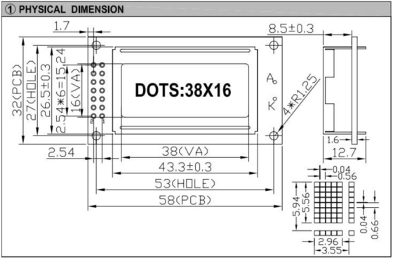 38*16 Karakterli FSTN LCD Modülü St7066 Arkaplan Işıklı PCB Geniş Sıcaklıklı Endüstriyel Ekran