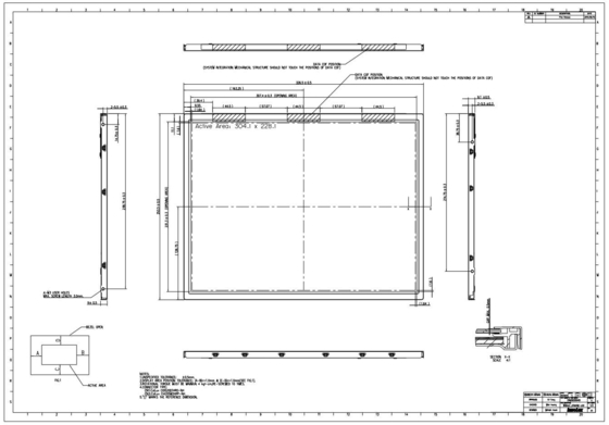 15'' TFT 1024*RGB*768 XGA LVDS Arayüzü Geniş Sıcaklık Innolux LCD Modülü