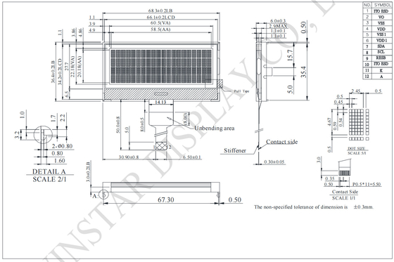 20*4 FSTN Monochrome I2C Geniş Sıcaklıklı LCD Modülü Winstar Değiştirme