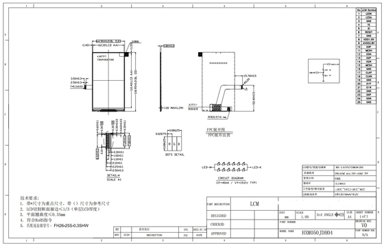 5' 720*RGB*1280 Tüm Görünüm Mipi Arayüzü Ili9881c IC Geniş Sıcaklıklı TFT LCD Modülü