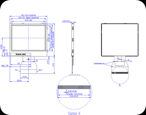 2.0'' LTPS Transmissive RGB 640*240 LCD Modülü
