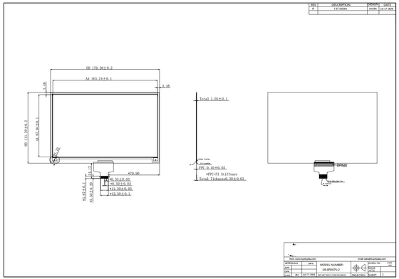 7.5' 4 renk 880**528 SSD1677 FFC E-kağıt ekranı EPD