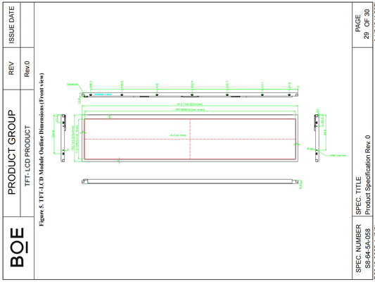 24'' BOE 1920RGB*360 Bar yüksek kontrast oranı TFT LCD Modülü